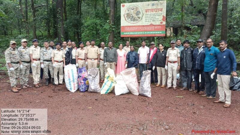 Cleanliness campaign in Dhamapur lake area by officials and employees of forest department…..*